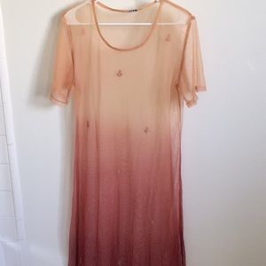 Sheer Ombré sleeved maxi dress